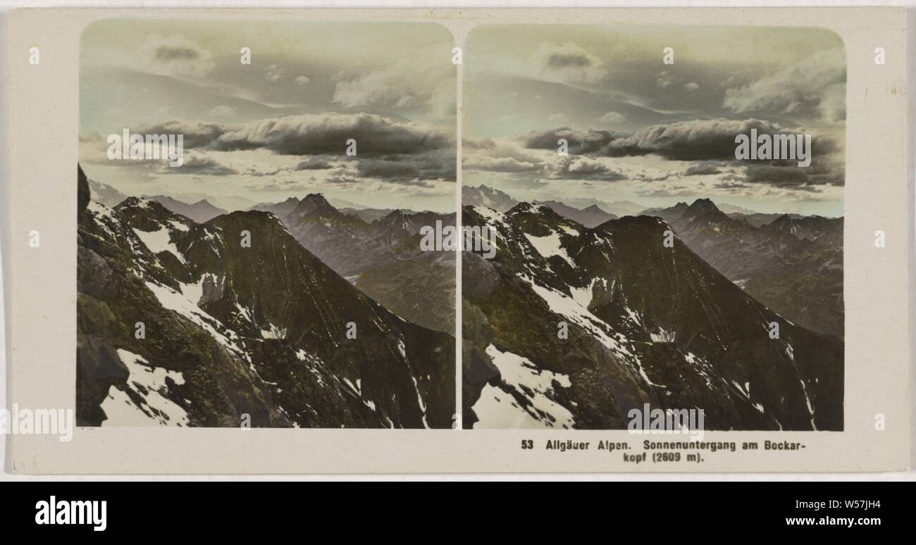 Deutschland. Bayern. Allgau Alps. Sonnenuntergang am Bockar-Kopf (2609 m), anonymous, 1900 - 1940 Stock Photo