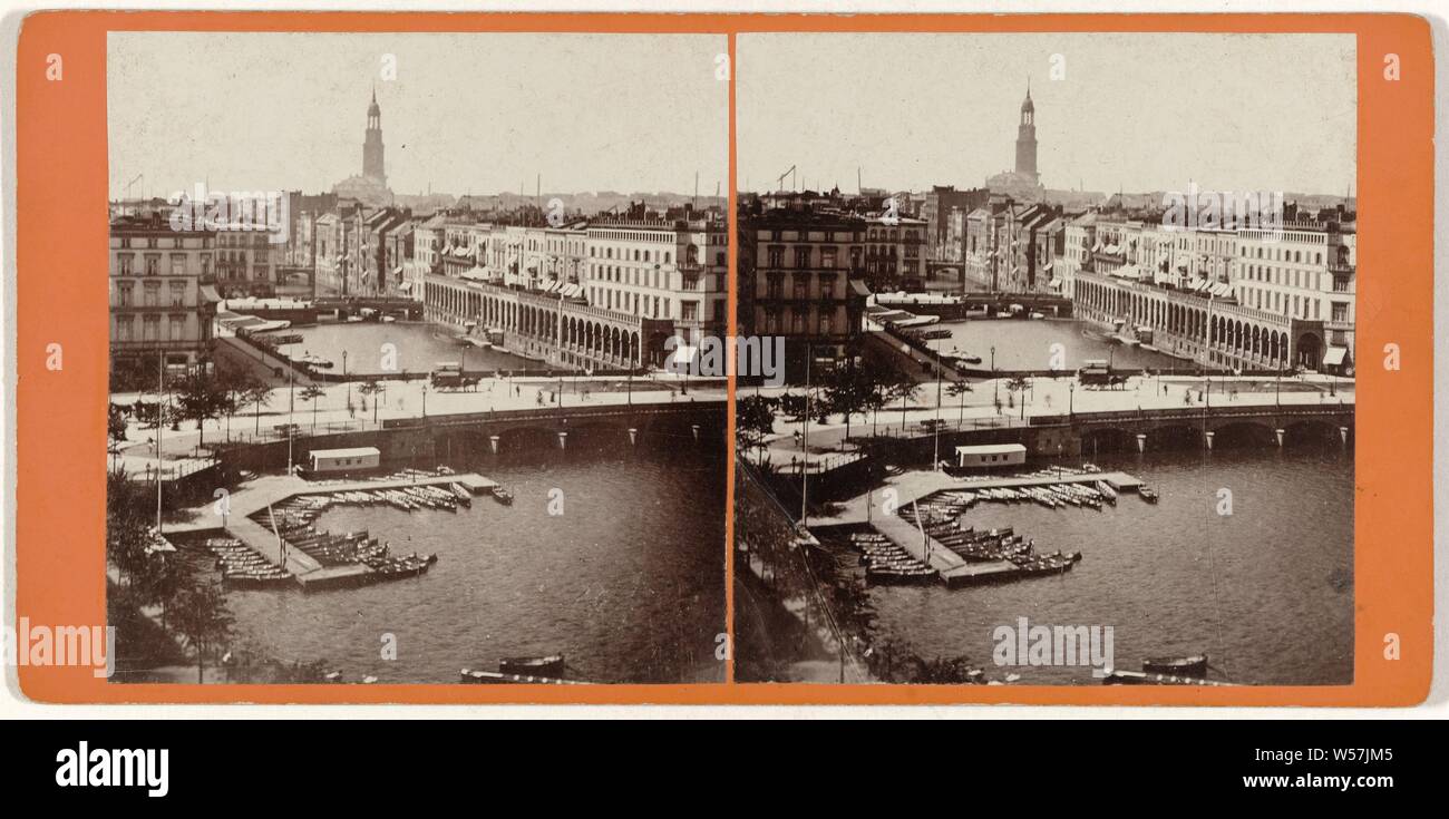 Hamburg, Kleine alster und Arkaden, anonymous, 1860 - 1880 Stock Photo