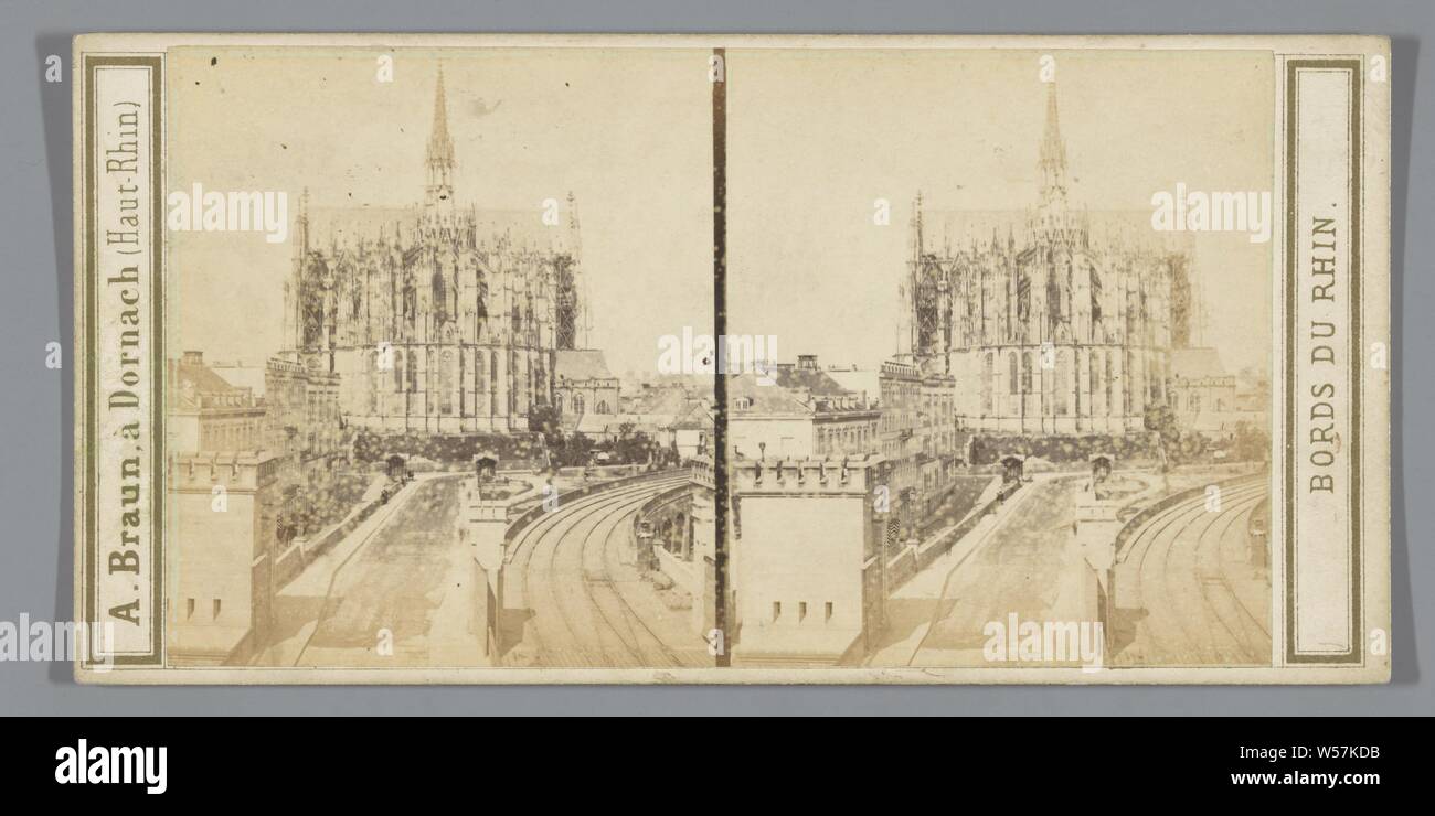 Cologne. Cathedrale.- Vue prize du pont de fer, Dom, Adolphe Braun, Germany, 1850 - 1880 Stock Photo