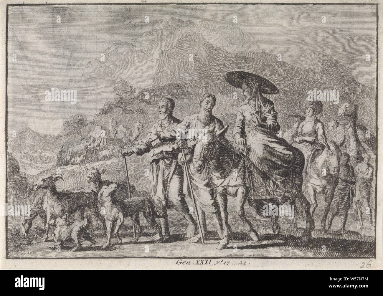 Jacob Flees From Laban Jan Luyken Amsterdam 1703 1762 Paper Etching H 109 Mm W 151 Mm Stock Photo Alamy