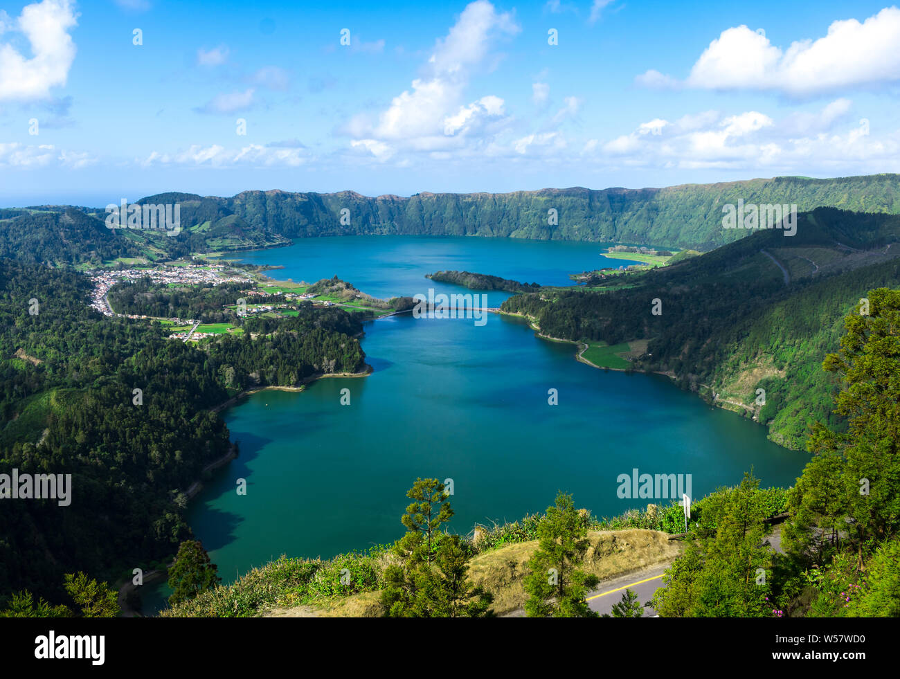 Lake of sete cidades of the azores islands, Portugal Stock Photo