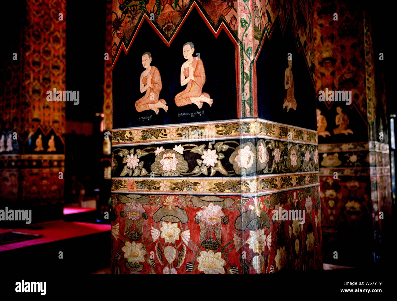 Wat Pathum Wanaram in Bangkok in Thailand in Southeast Asia Far East. Hall Ubosot Stock Photo
