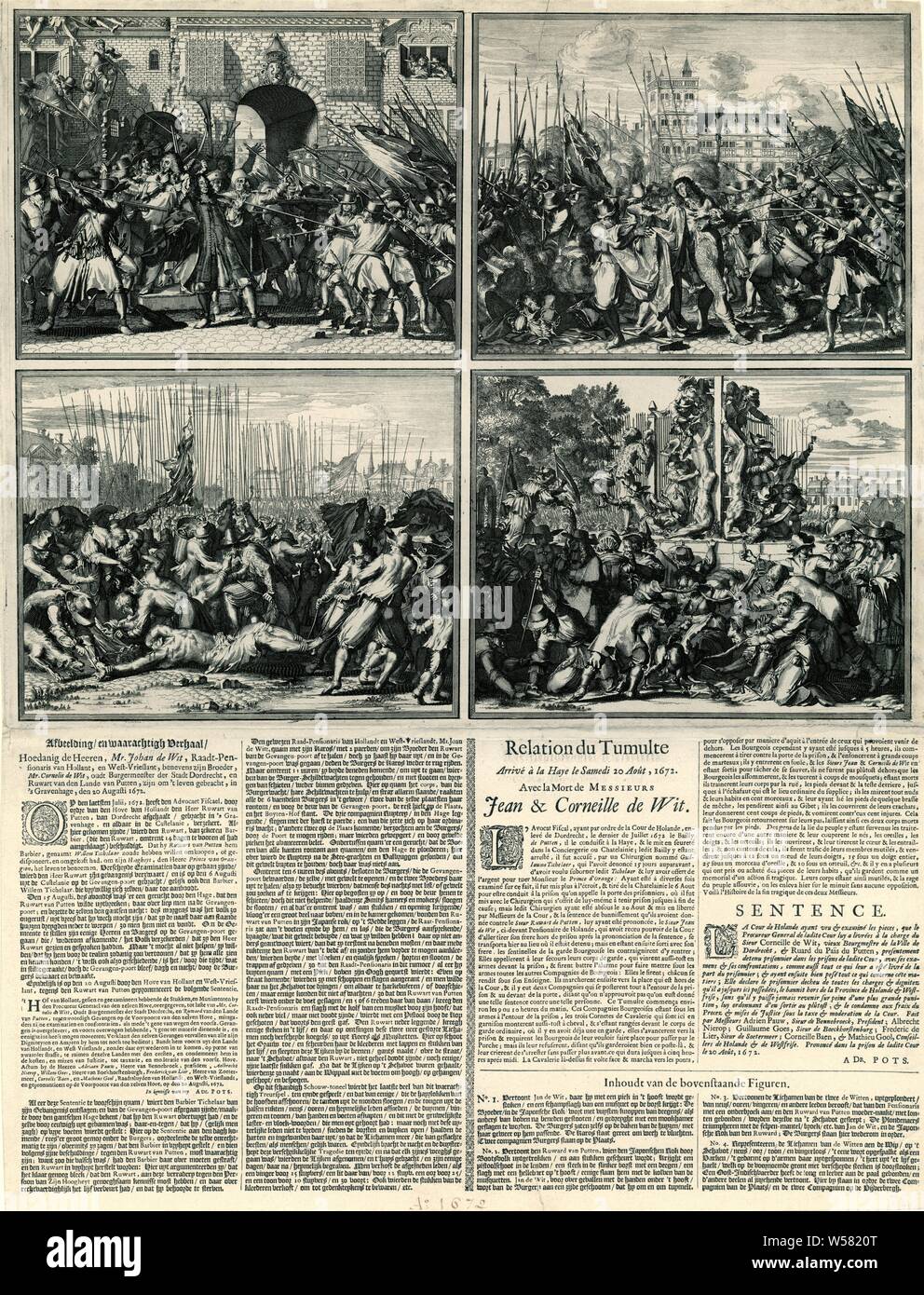 The bodies of the brothers johan and cornelis de witt hires stock