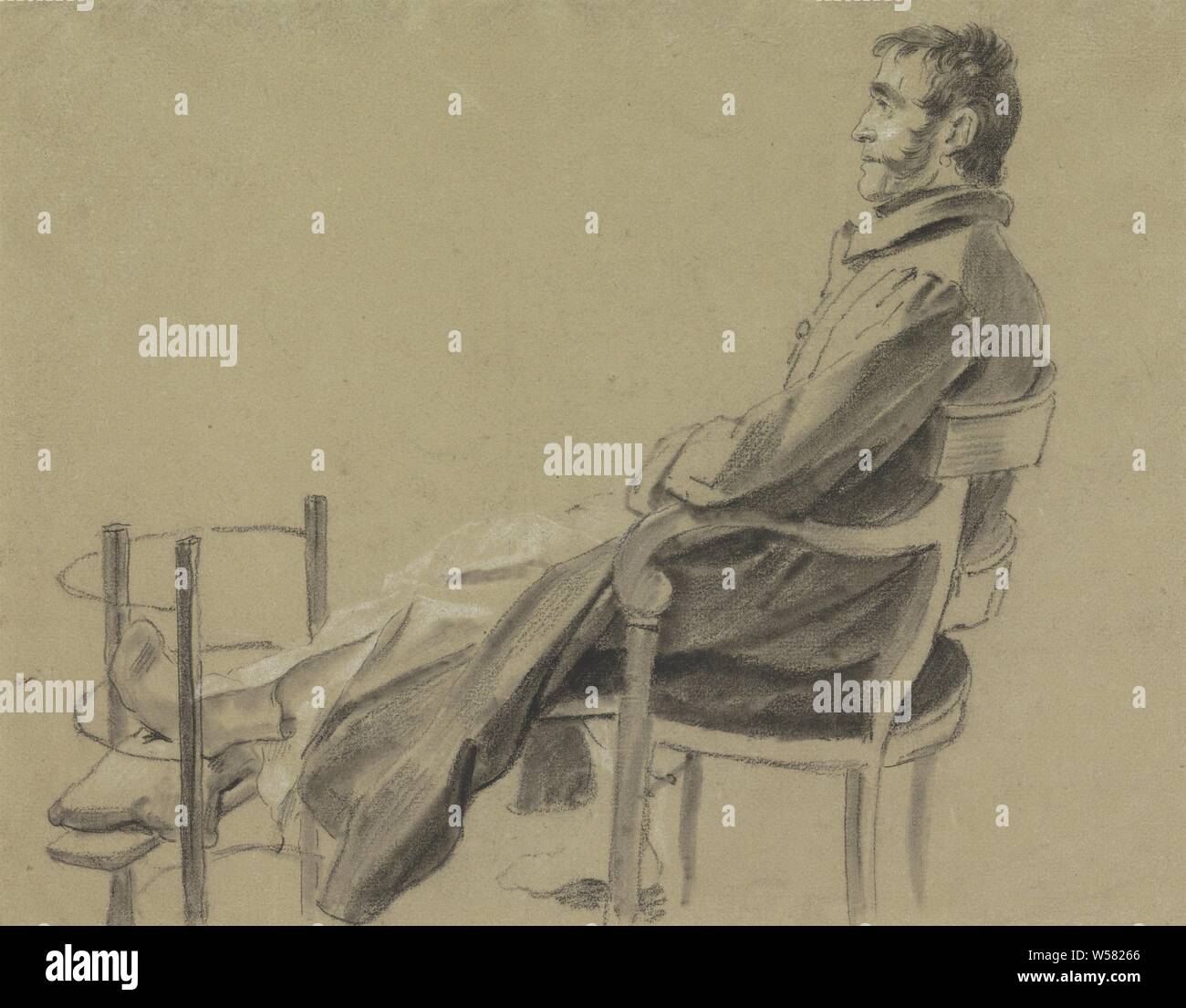 Wounded Soldier Sitting In A Chair Disabled Soldier