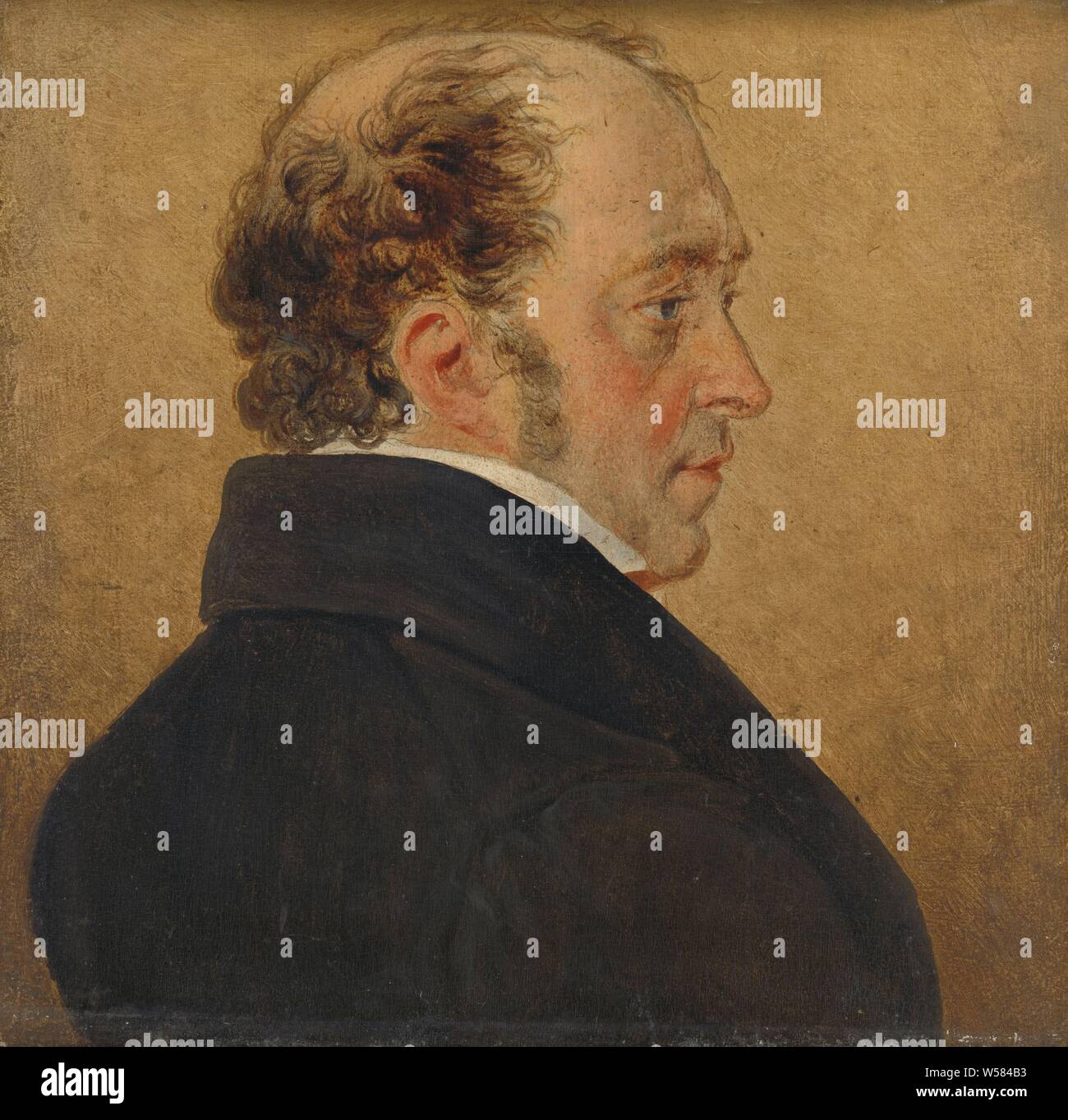 Self-Portrait, Self-portrait of the painter Mattheus Ignatius van Bree., Mattheus Ignatius van Bree, c. 1800 - c. 1839, panel, oil paint (paint), h 15.2 cm × w 14.9 cm d 4.1 cm Stock Photo