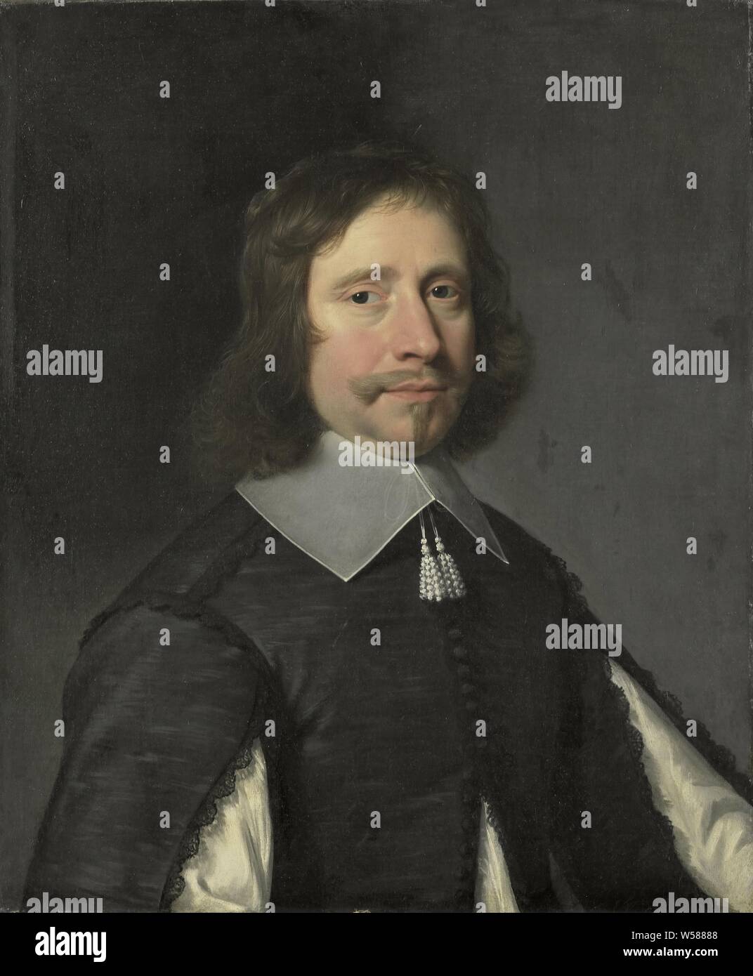 Portrait of a Man, possibly Philippe de la Trémoille, Count of Olonne, Portrait of a man, perhaps Philippe de la Trémoille, comte d'Olonne. Halfway, to the right. The identification is based on a print by Nanteuil, anonymous historical person portrayed, historical persons, Philippe de La Trémolle, Jean-Baptiste de Champaigne (attributed to), 1641 - 1681, canvas, oil paint (paint), h 65.5 cm × w 54.5 cm × t 3.3 cm d 6.5 cm Stock Photo