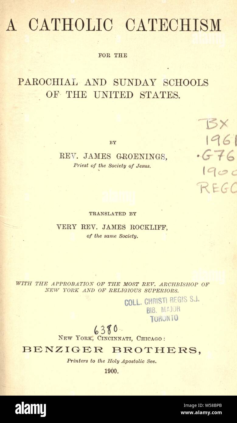 A Catholic catechism for the parochial and Sunday schools of the United