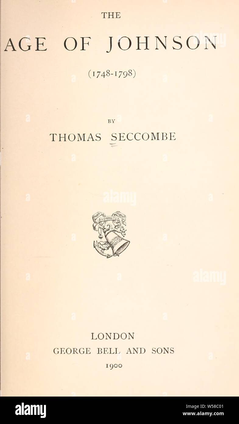 The age of Johnson (17481798) Thomas, 18661923 Stock