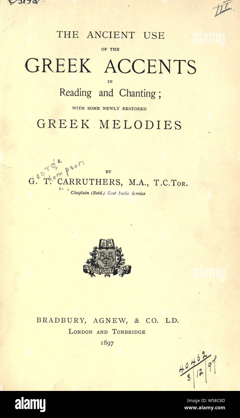 Newly restored greek melodies hires stock photography and images Alamy