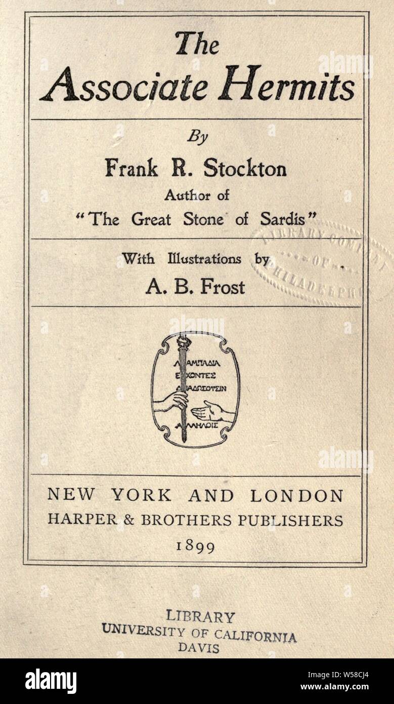 The associate hermits : Stockton, Frank Richard, 1834-1902 Stock Photo