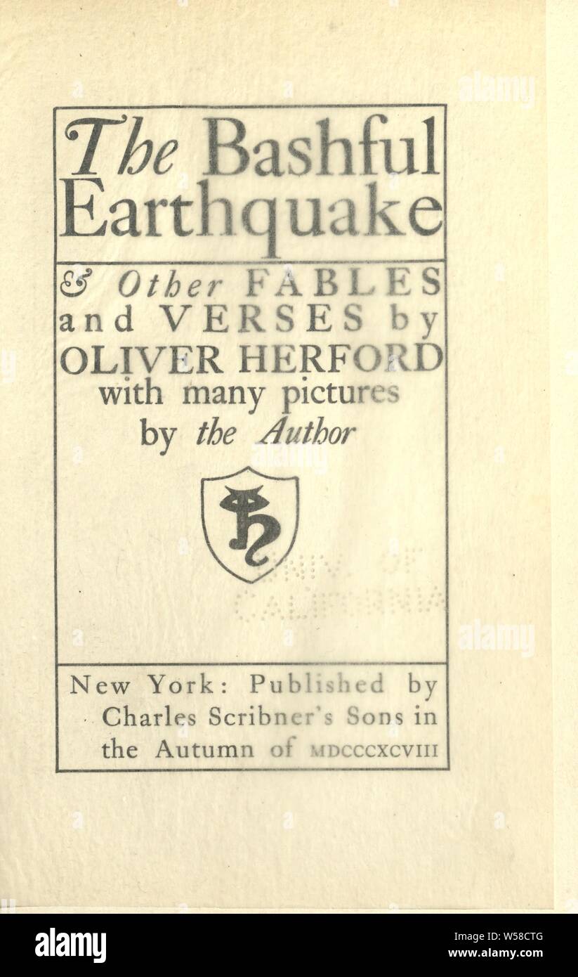 The bashful earthquake & other fables and verses : Herford, Oliver, 1863-1935 Stock Photo
