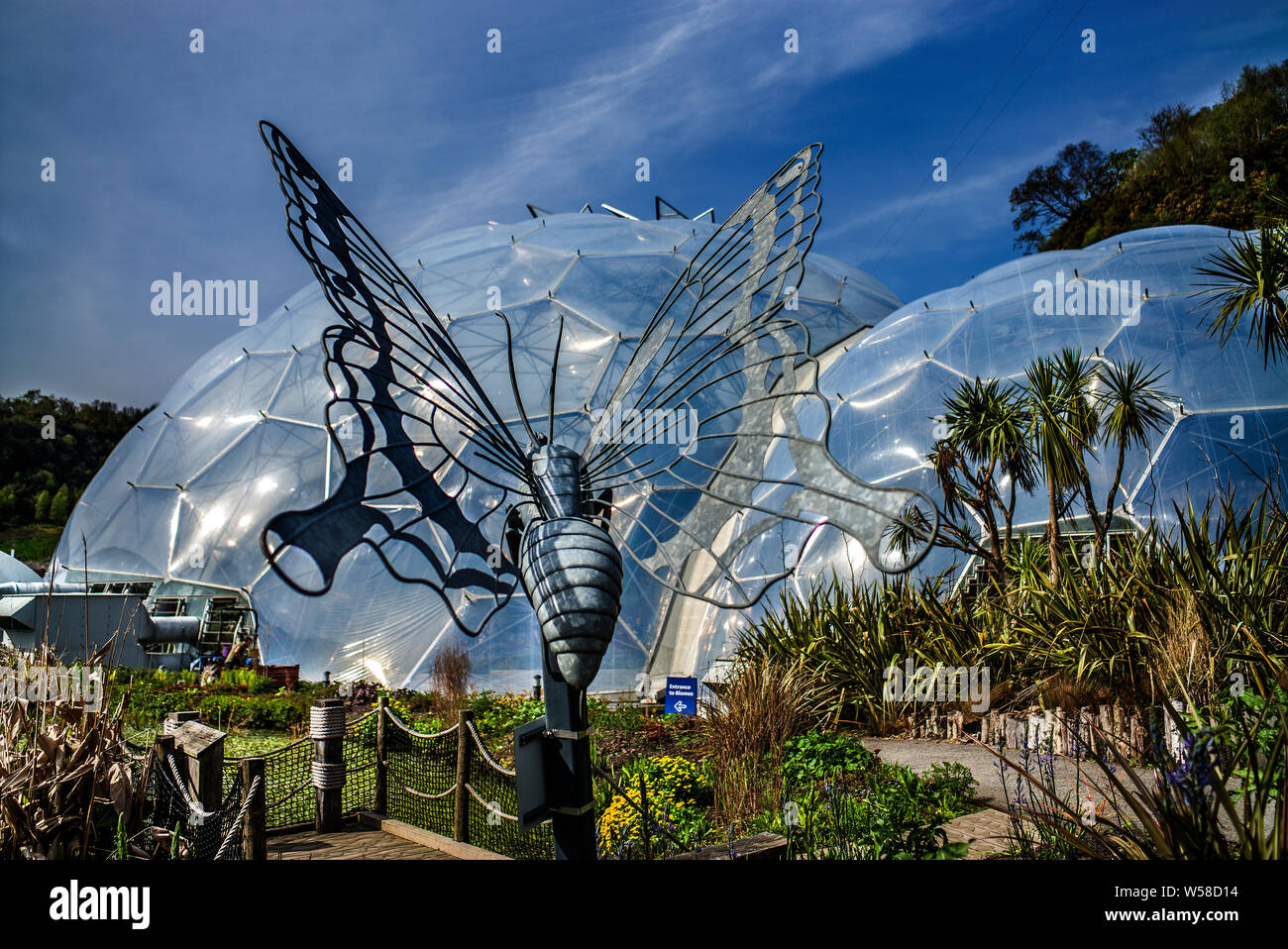 Eden project biomes greenhouse domes St Austell Cornwall Stock Photo