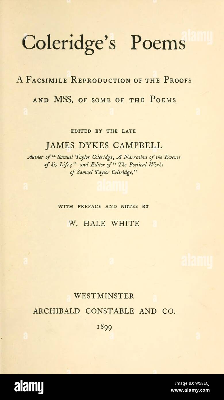 Coleridges poems hires stock photography and images Alamy