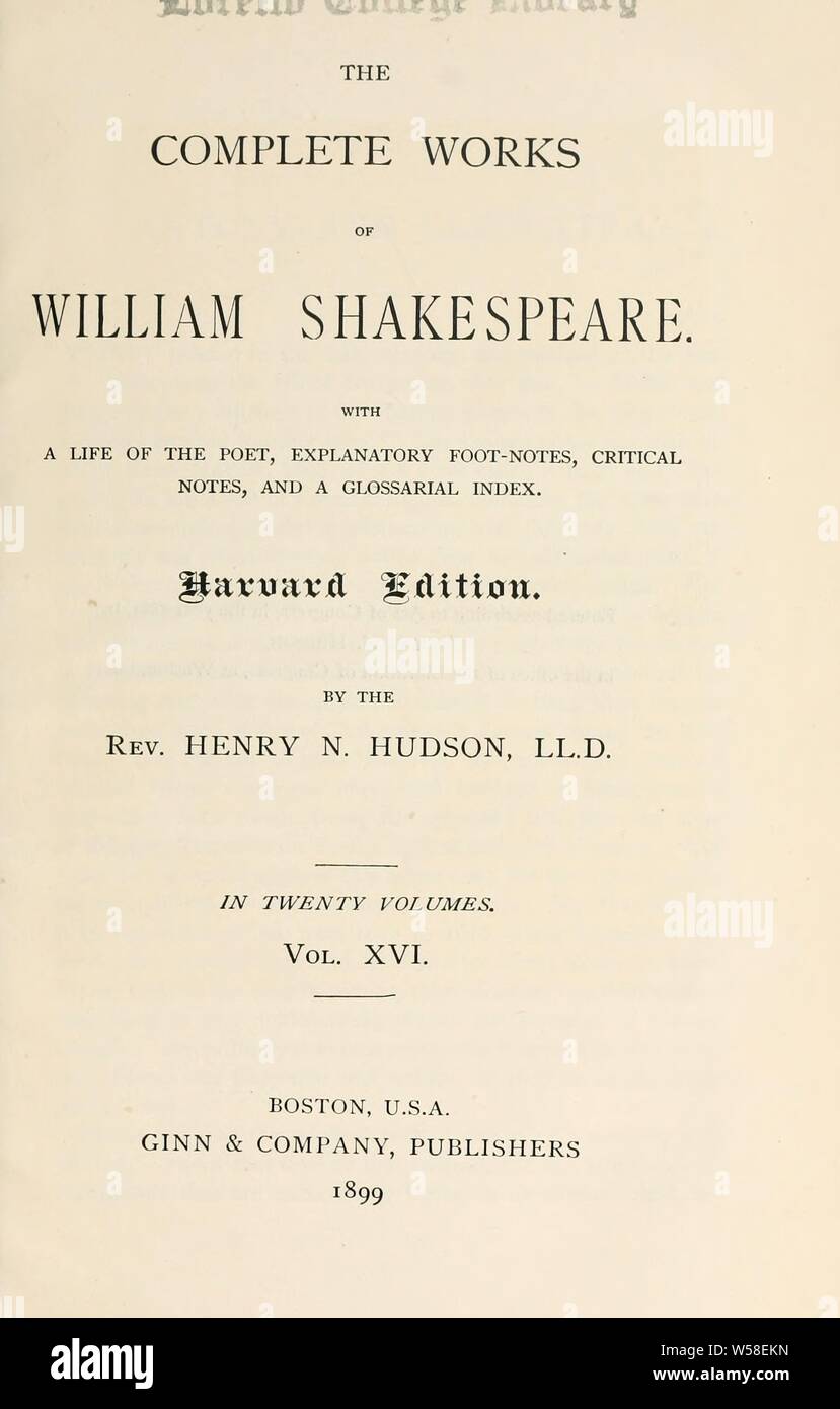 The complete works of William Shakespeare : with a life of the poet ...