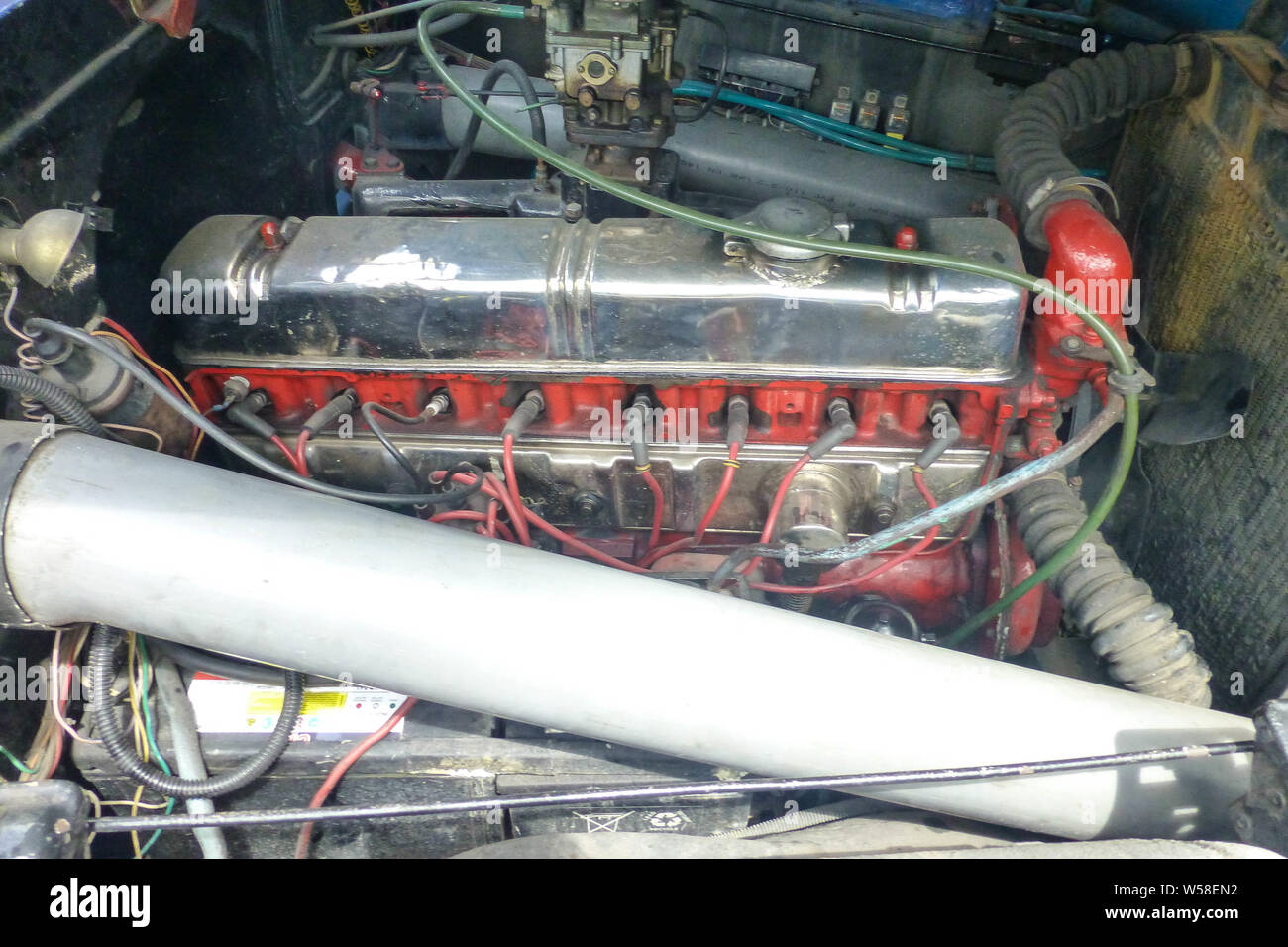 American car engine Havana Cuba Stock Photo Alamy