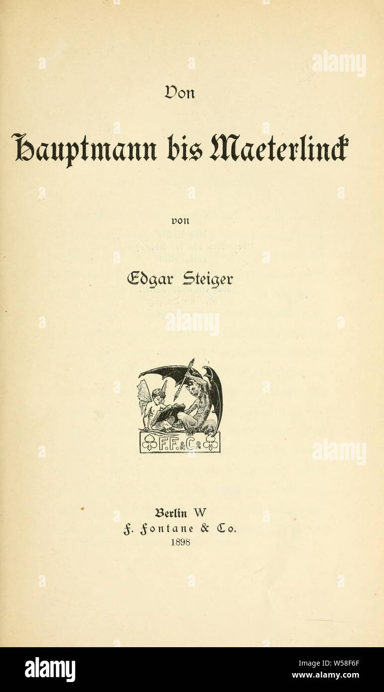 Das Werden des neuen Dramas : Steiger, Edgar, 1858-1906 Stock Photo