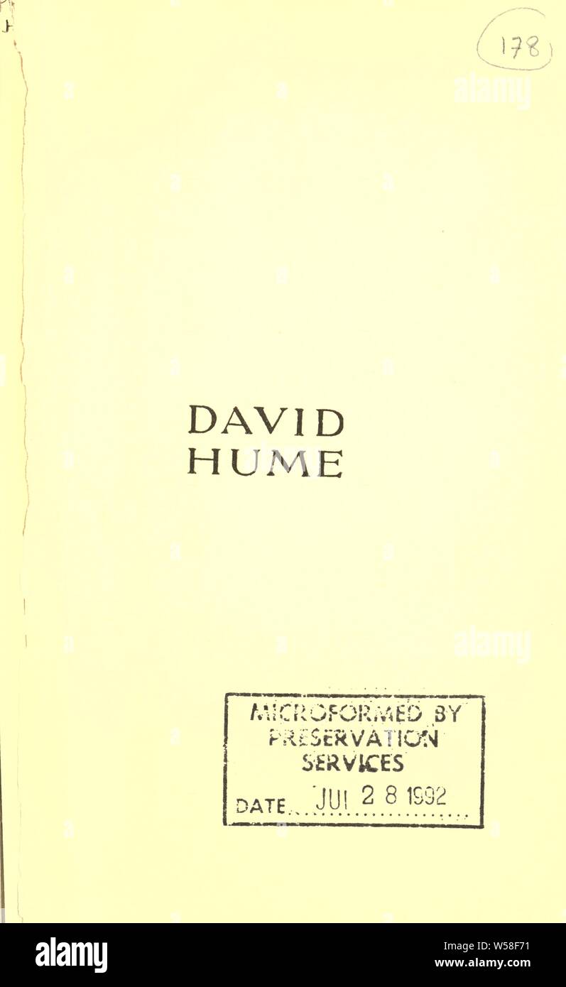 David Hume : Calderwood, Henry, 1830-1897 Stock Photo