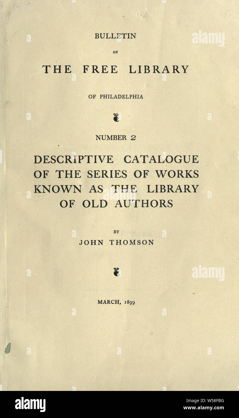 Descriptive catalogue of the series of works known as the Library of