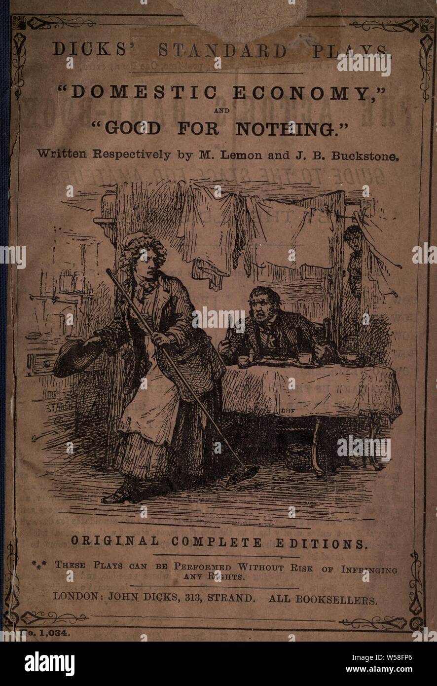 Domestic economy [a farce in one act] and Good for nothing [a comic drama in one act] written respectively by M. Lemon and J.B. Buckstone : Lemon, Mark, 1809-1870 Stock Photo