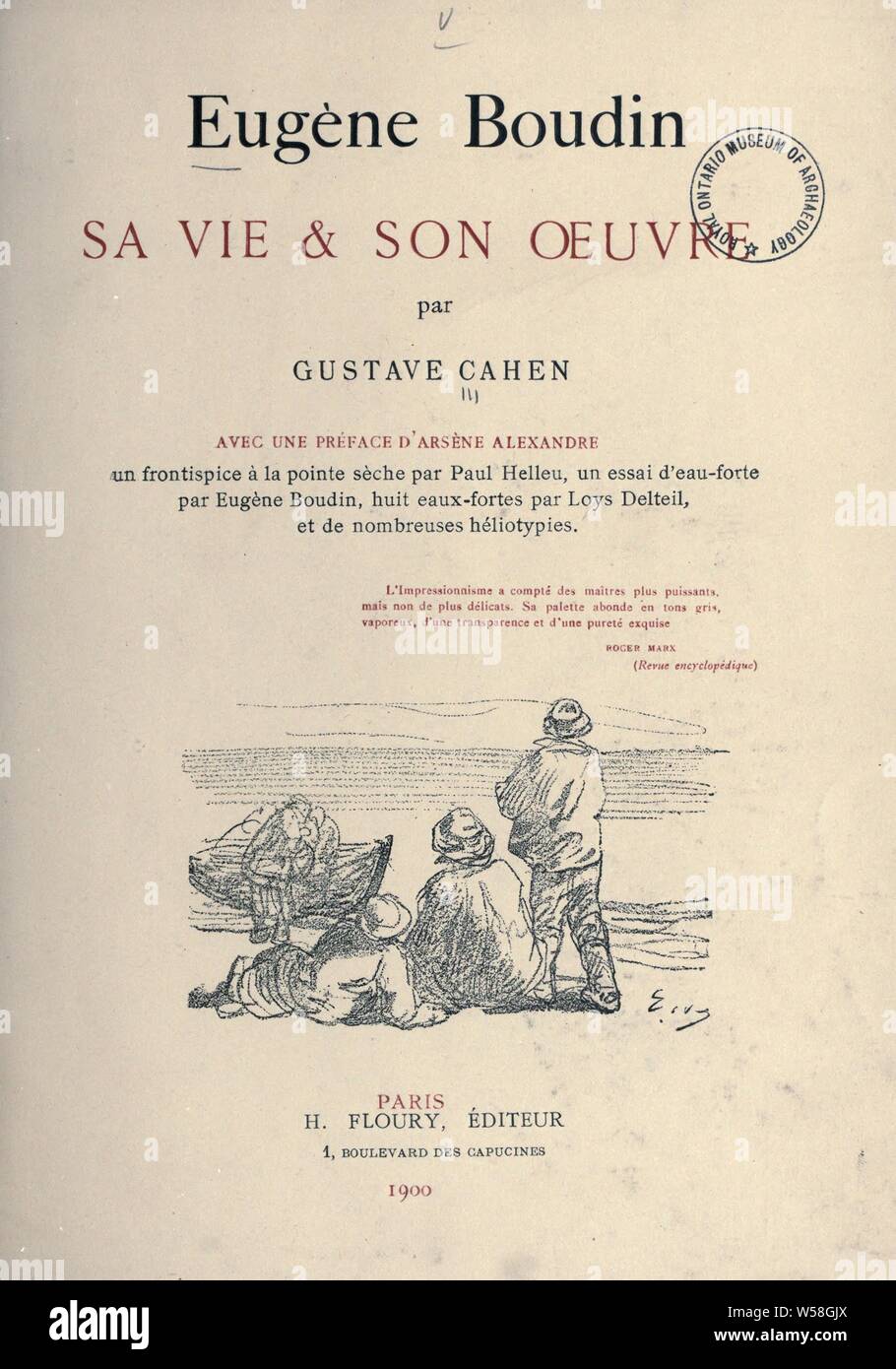 Eugène Boudin, sa vie &amp; son oeuvre : Cahen, Gustave, b. 1825 Stock Photo