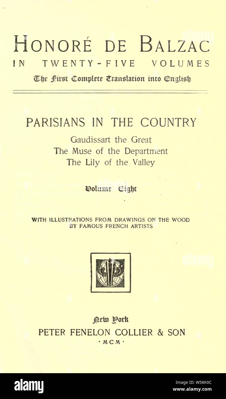 Honoré de Balzac in twentyfive volumes the first complete