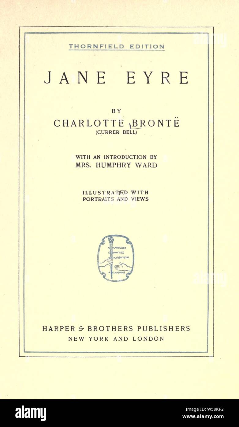 Jane Eyre : Brontë, Charlotte, 1816-1855 Stock Photo