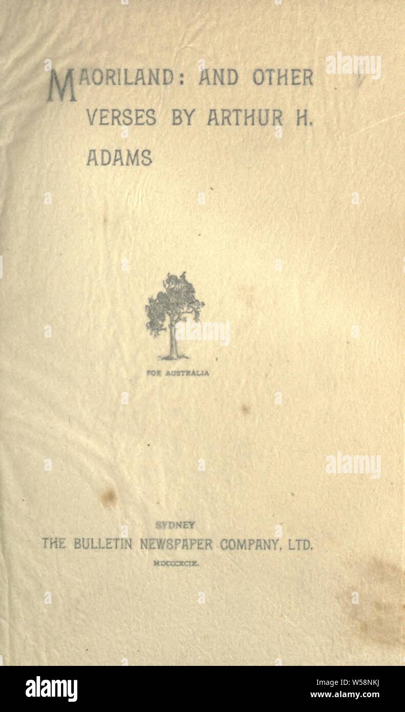 Maoriland: and other verses : Adams, Arthur Henry, 1872 Stock Photo