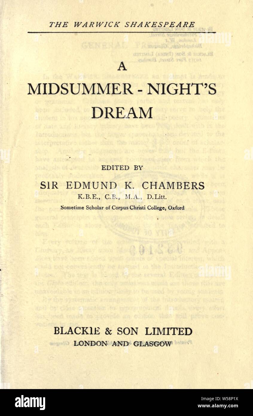 William Shakespeare A Midsummer Night S Dream