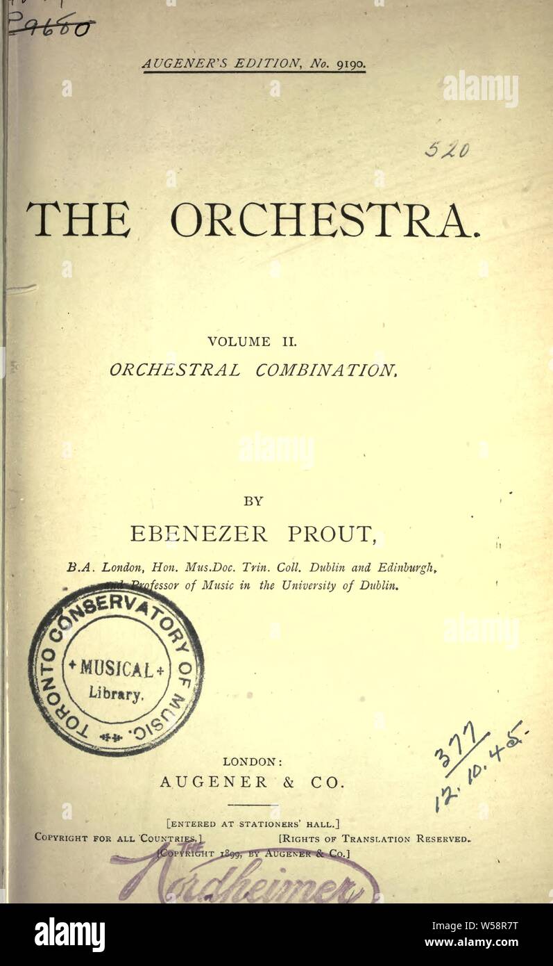 The orchestra Prout, Ebenezer, 18351909 Stock Photo Alamy