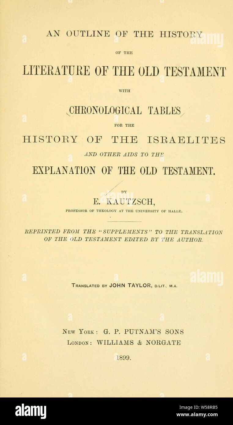 An outline of the history of the literature of the Old Testament with ...