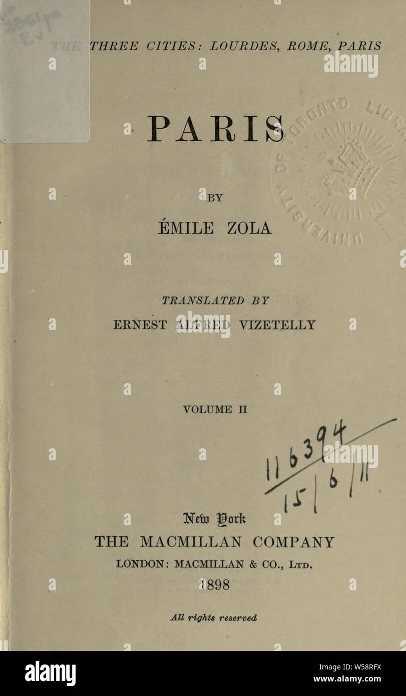 Paris : Zola, Emile, 1840-1902 Stock Photo