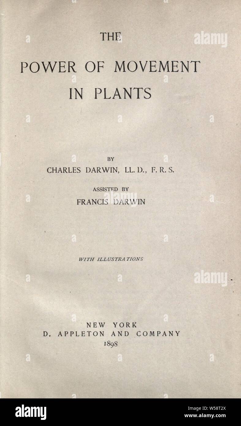The power of movement in plants : Darwin, Charles, 1809-1882 Stock Photo -  Alamy