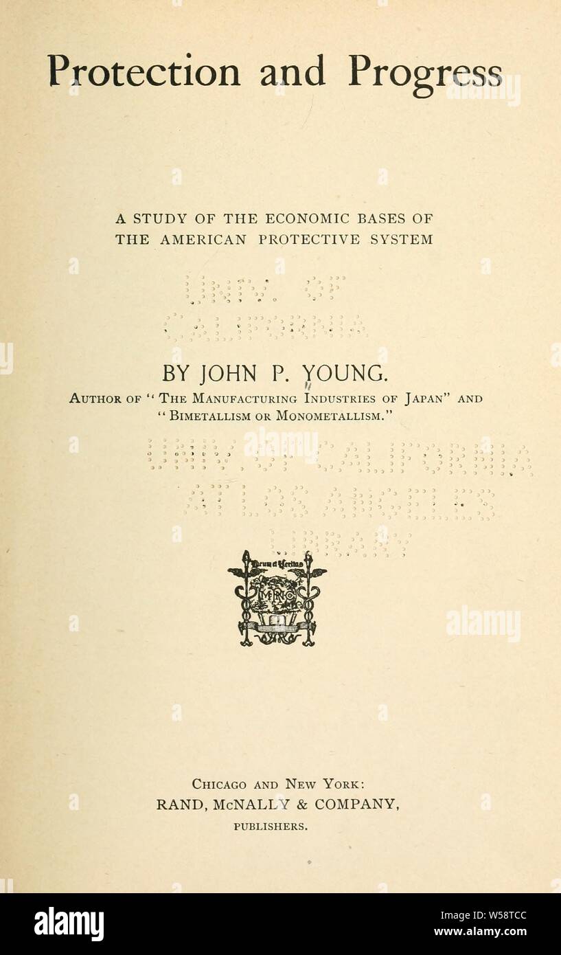 Protection and progress; a study of the economic bases of the American protective system : Young, John P. (John Philip), 1849-1921 Stock Photo