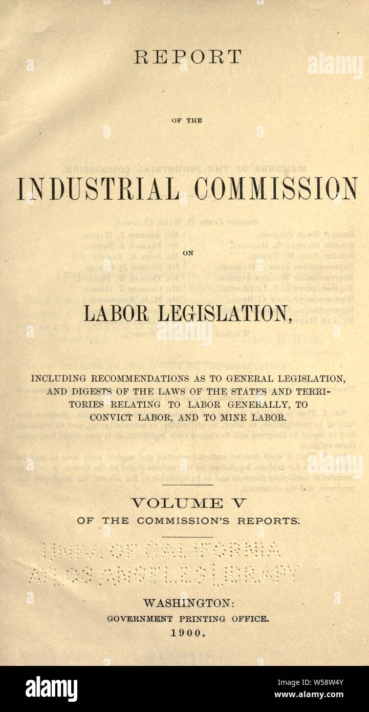 Reports of the Industrial commission.. United States. Industrial