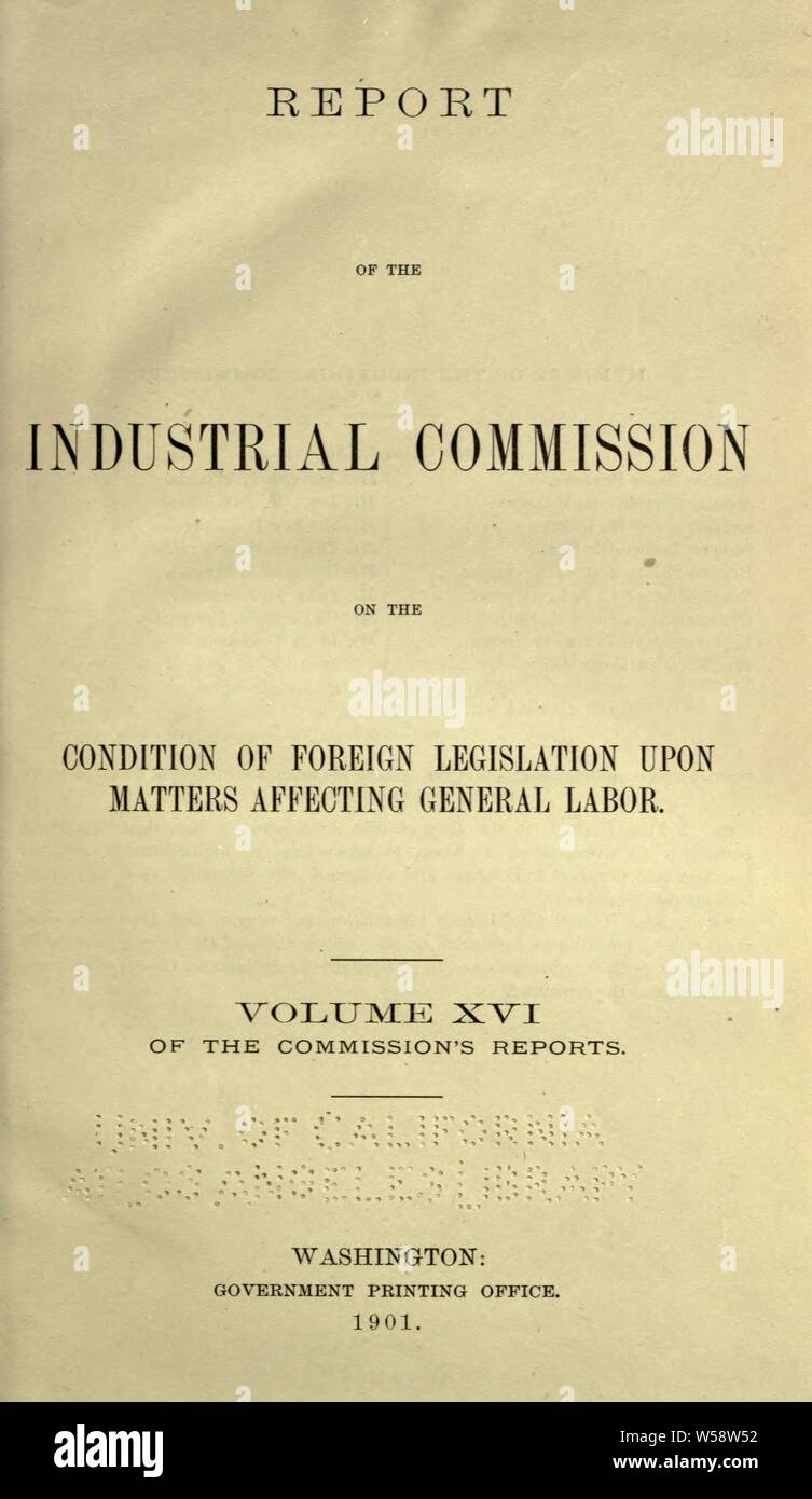 Reports of the Industrial commission.. United States. Industrial