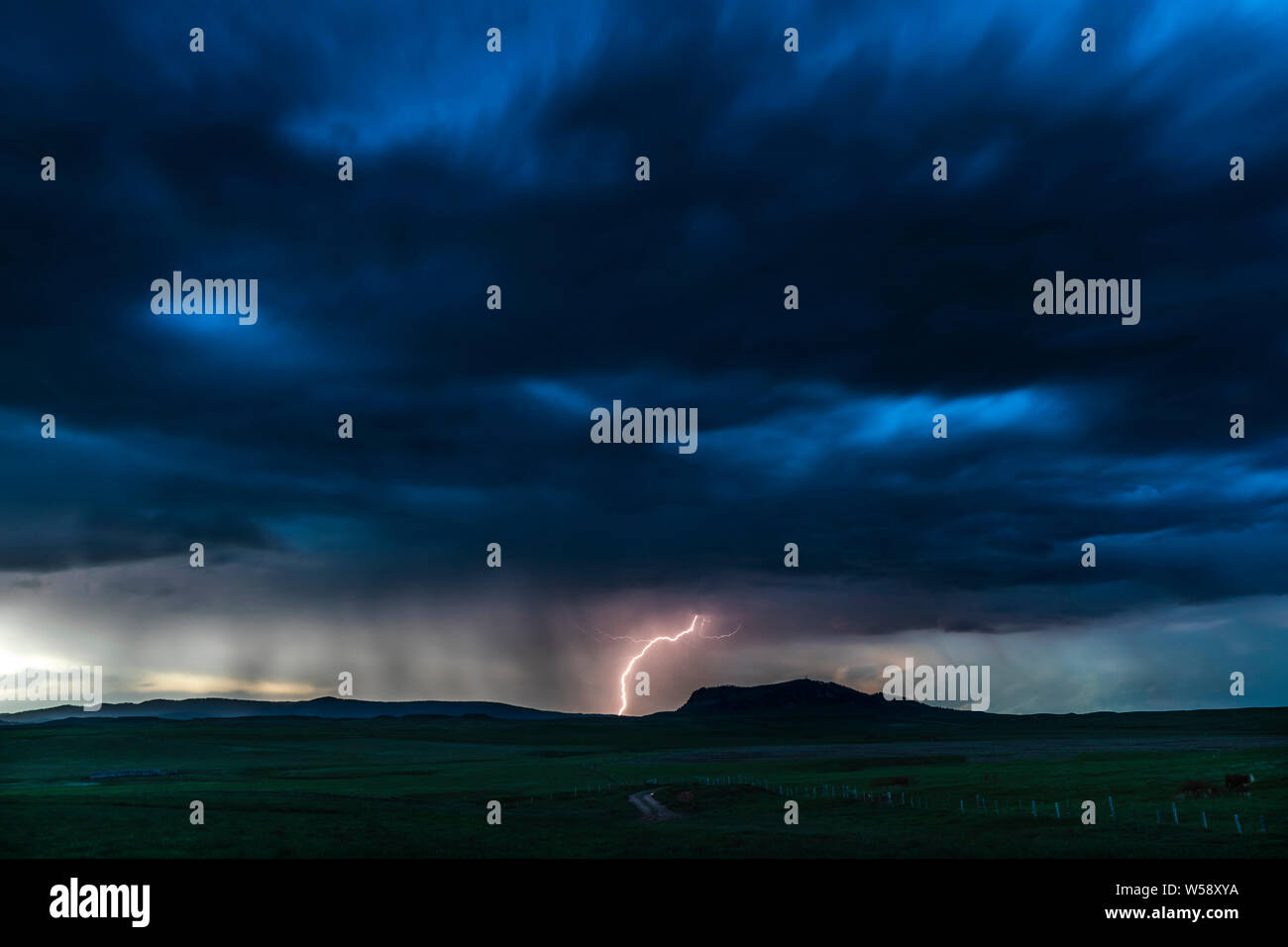 Dark Blue Sky Lightning