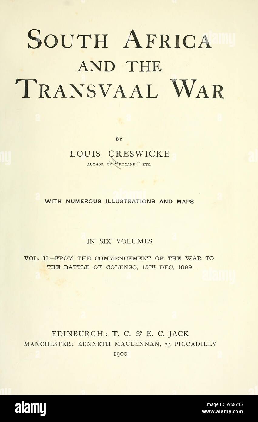 South Africa and the Transvaal war Creswicke, Louis Stock Photo Alamy