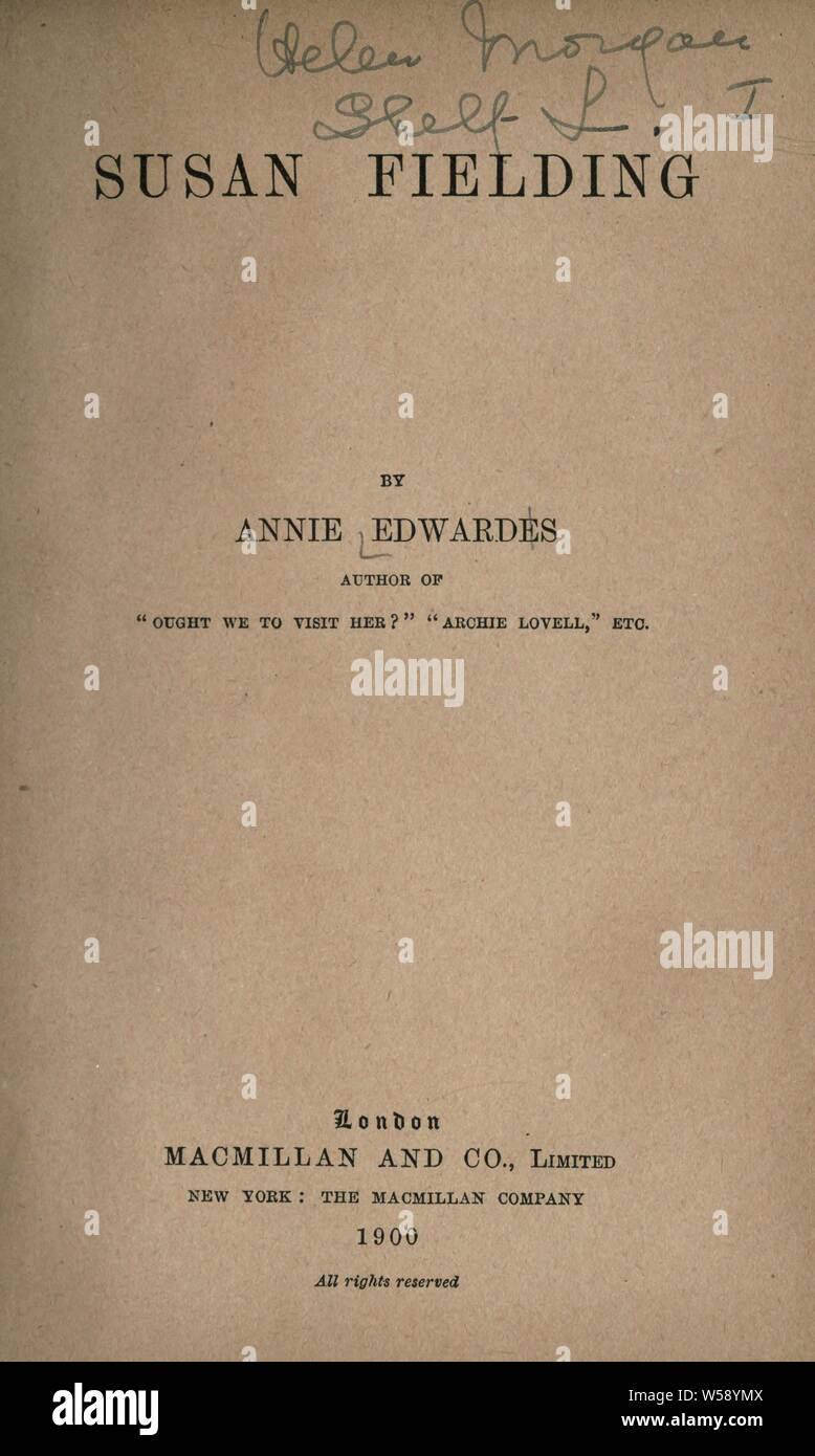 Susan Fielding Edwards, Annie, d. 1896 Stock Photo Alamy