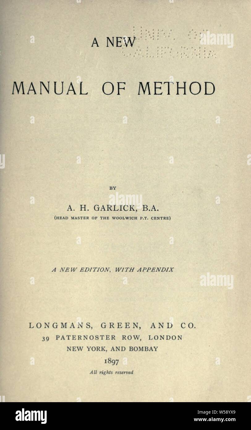 Manual method hires stock photography and images Alamy
