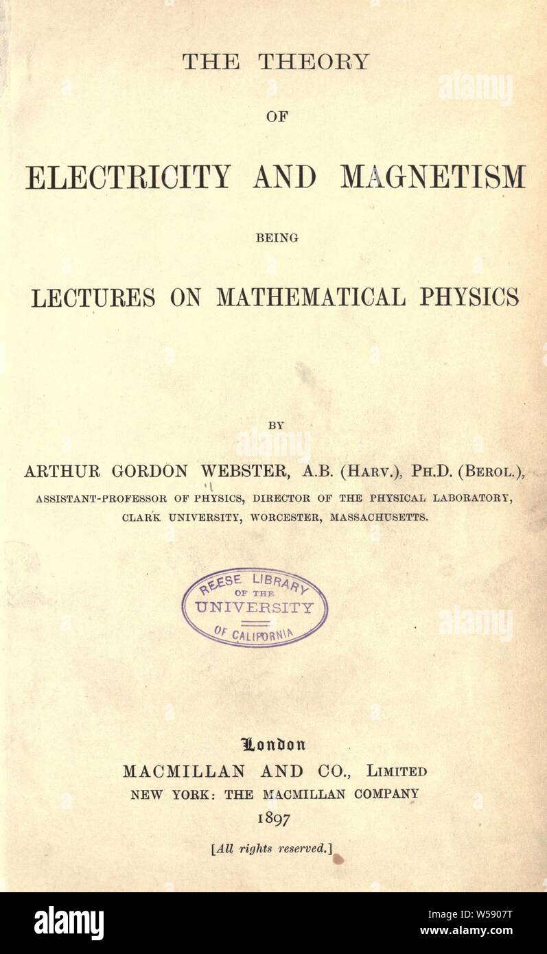 The theory of electricity and being lectures on