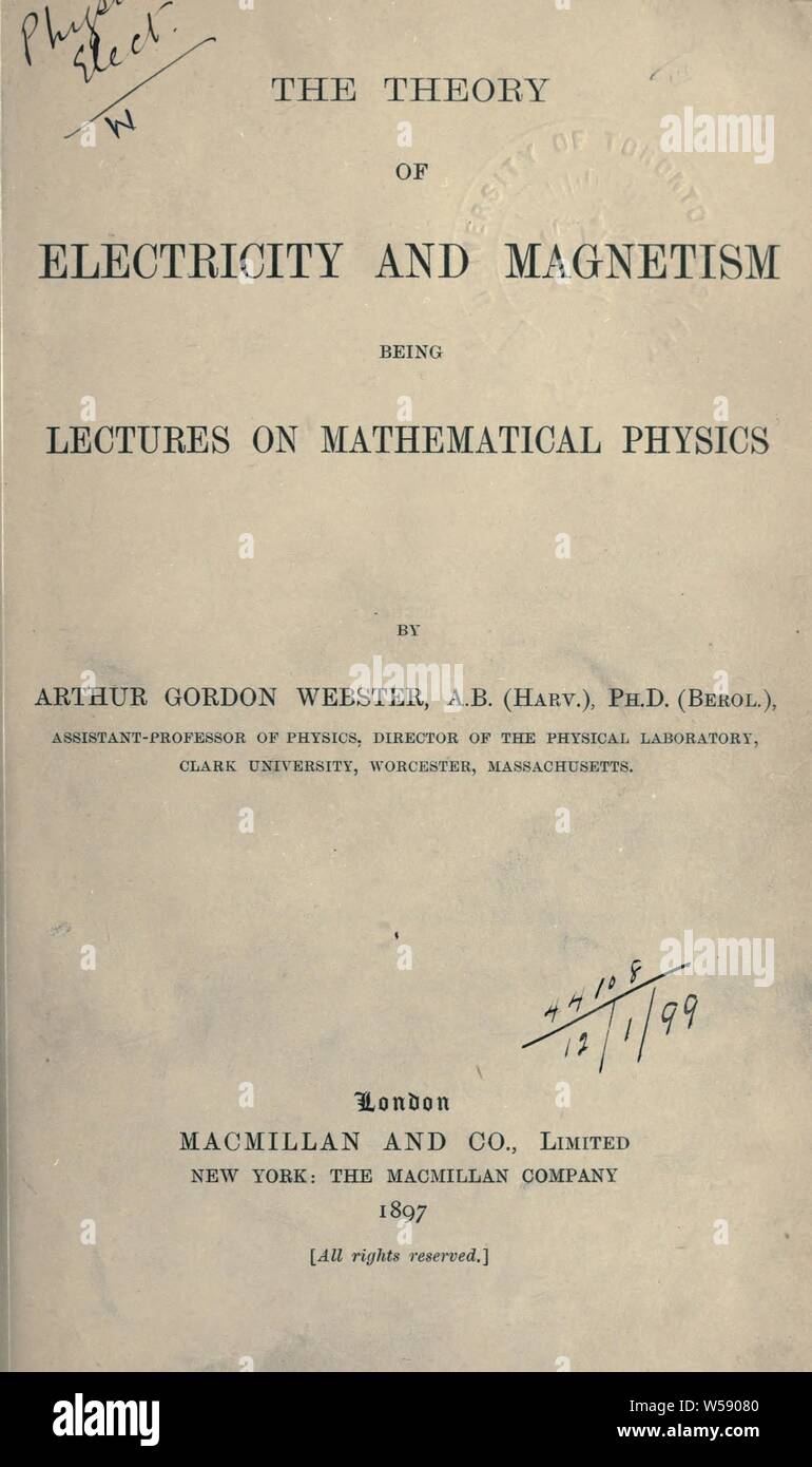 Theory of electricity and magnetism, being lectures on mathematical ...