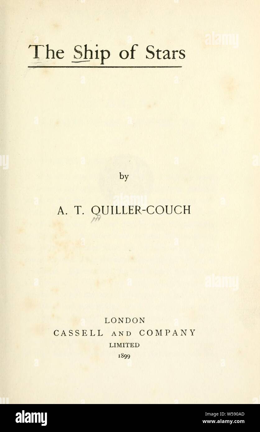 The Ship Of Stars Quiller Couch Arthur Thomas Sir 1863 1944