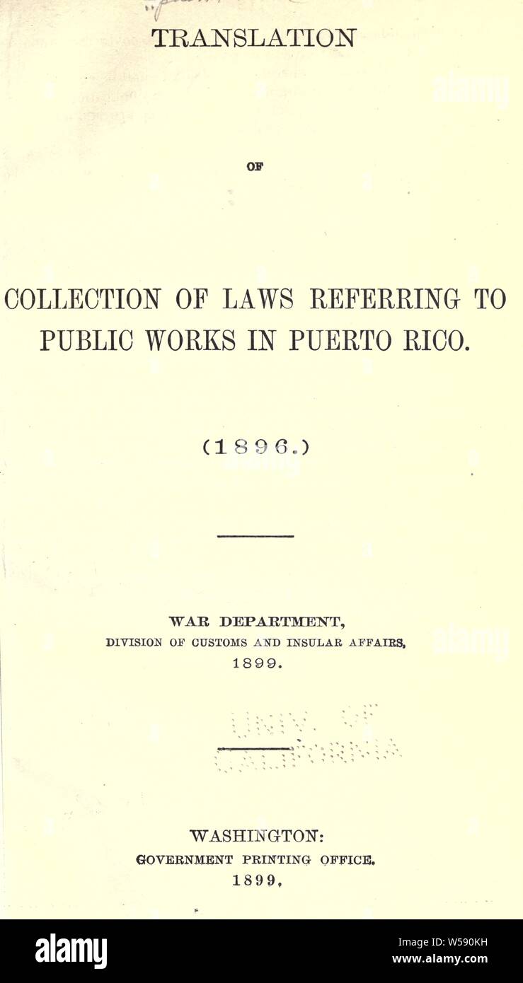 Translation of collection of laws referring to public works in Puerto