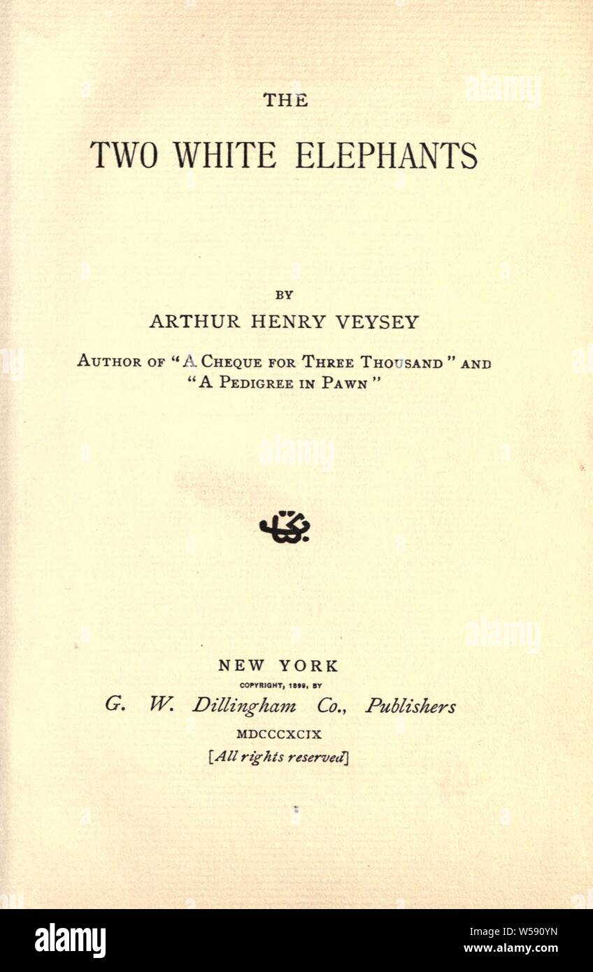The two white elephants : Veysey, Arthur Henry Stock Photo