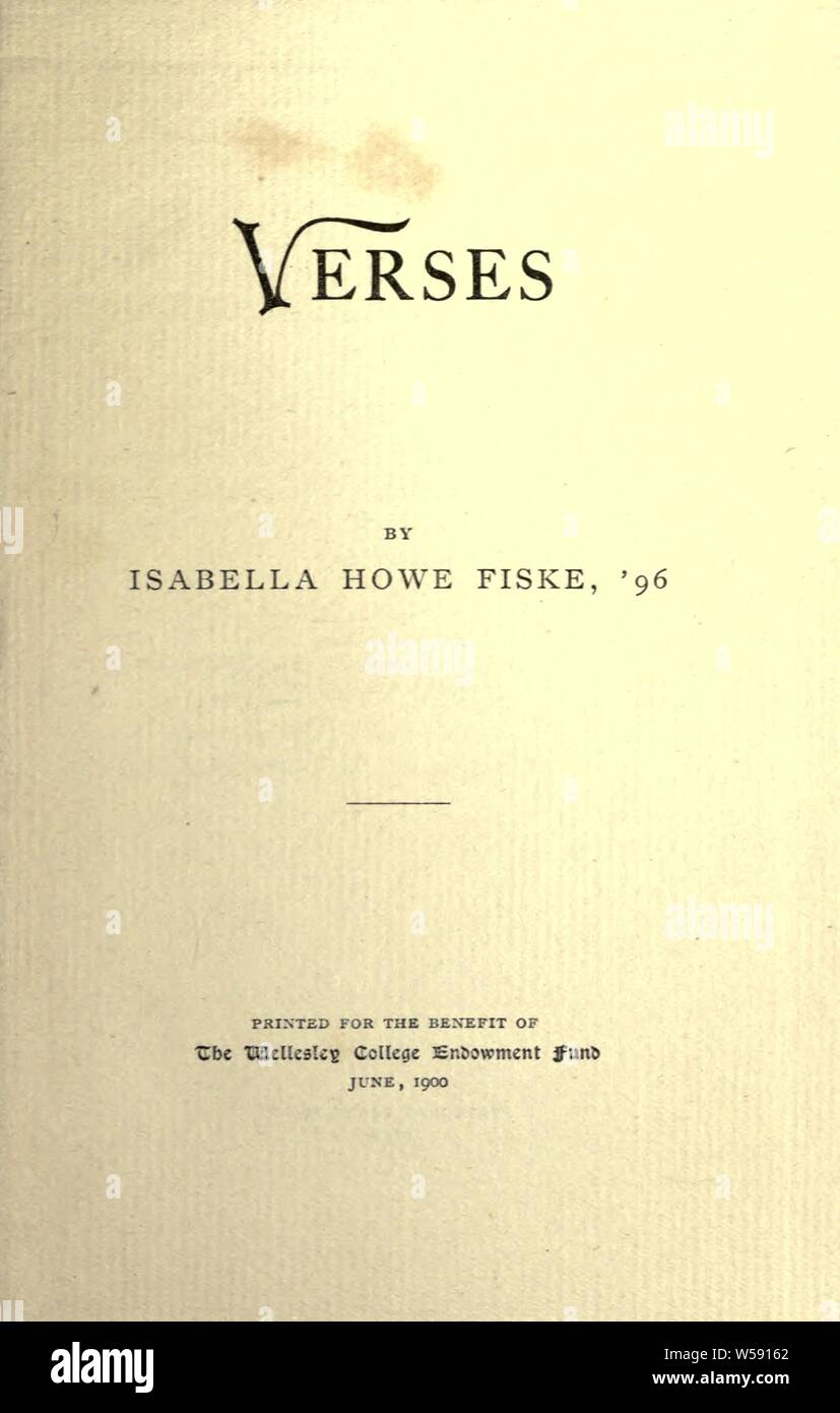 Verses : Conant, Isabella Fiske Stock Photo