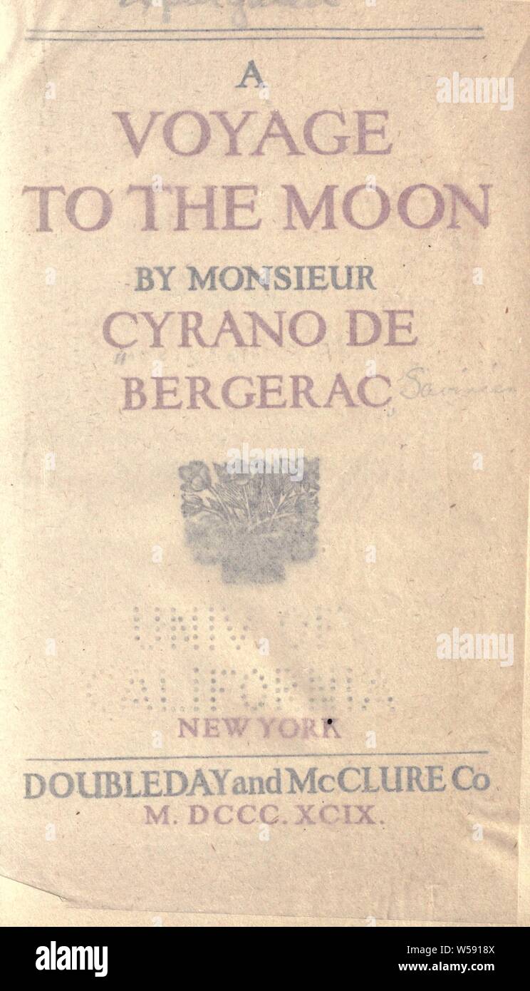 A voyage to the moon : Cyrano de Bergerac, 1619-1655 Stock Photo