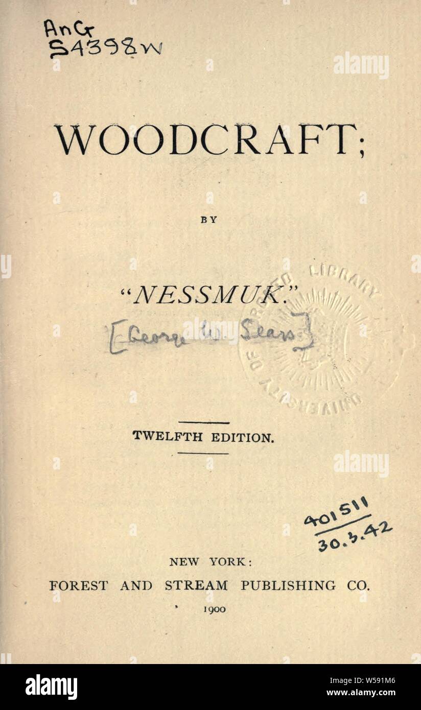 Woodcraft [Sears, W., b. 1821 Stock Photo Alamy