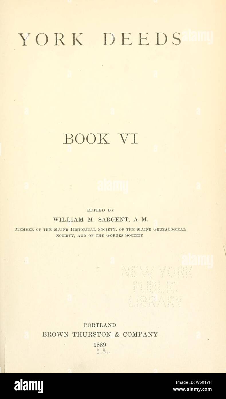 York deeds Maine Historical Society Stock Photo Alamy