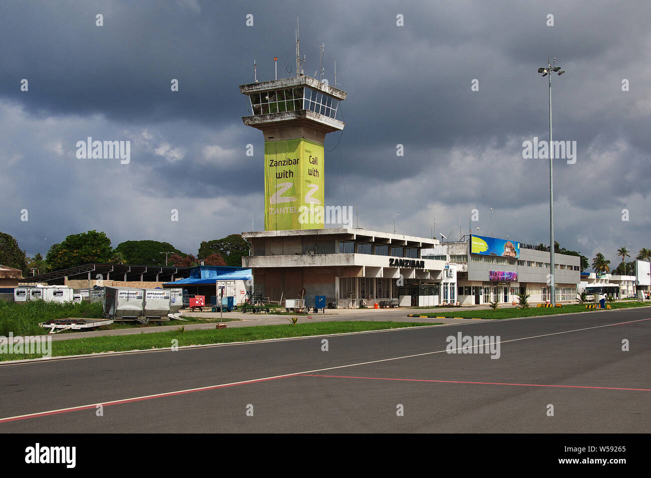 Airport in Zanzibar island, Tanzania Stock Photo