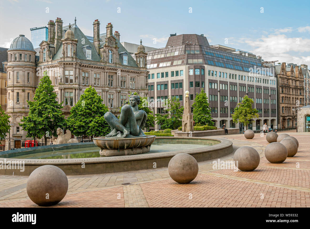 Artwork in front of the Birmingham Museum & Art Gallery, England. Stock Photo